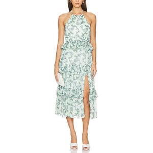 Likely 'Dyana' Green Polyester Midi Dress Size 00